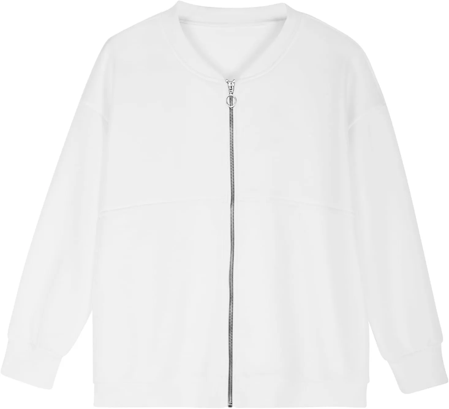 Womens Full Zip Up Sweatshirt Jackets Trendy 2024 Casual Long Sleeve Lightweight Sweatshirts Teen Girls Preppy Clothes