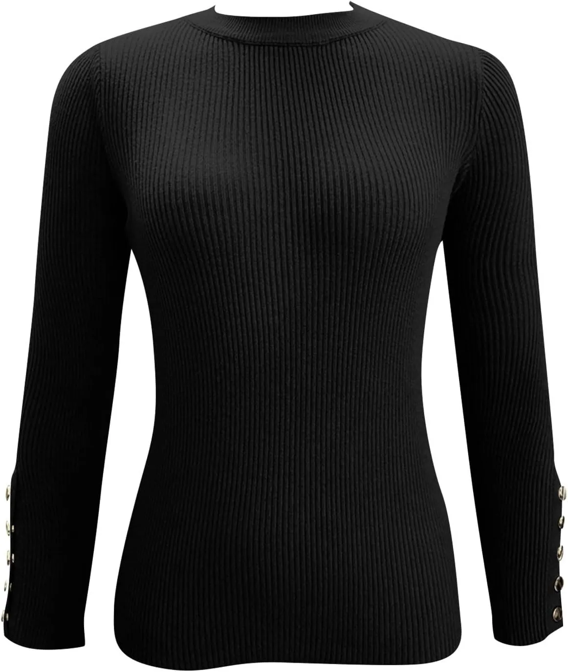 Womens Going Out Tops Long Sleeve Mock Neck Rib Knit Sweaters Winter Button Up Cute Tops Fall Elegant Y2K Clothes
