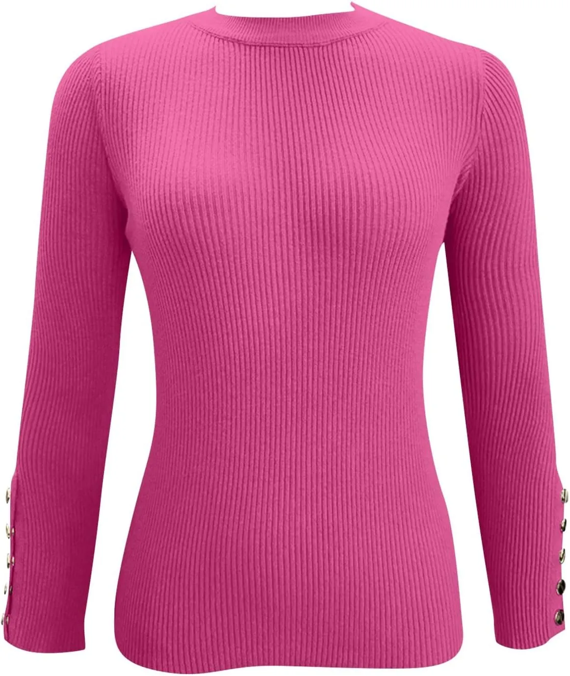 Womens Going Out Tops Long Sleeve Mock Neck Rib Knit Sweaters Winter Button Up Cute Tops Fall Elegant Y2K Clothes