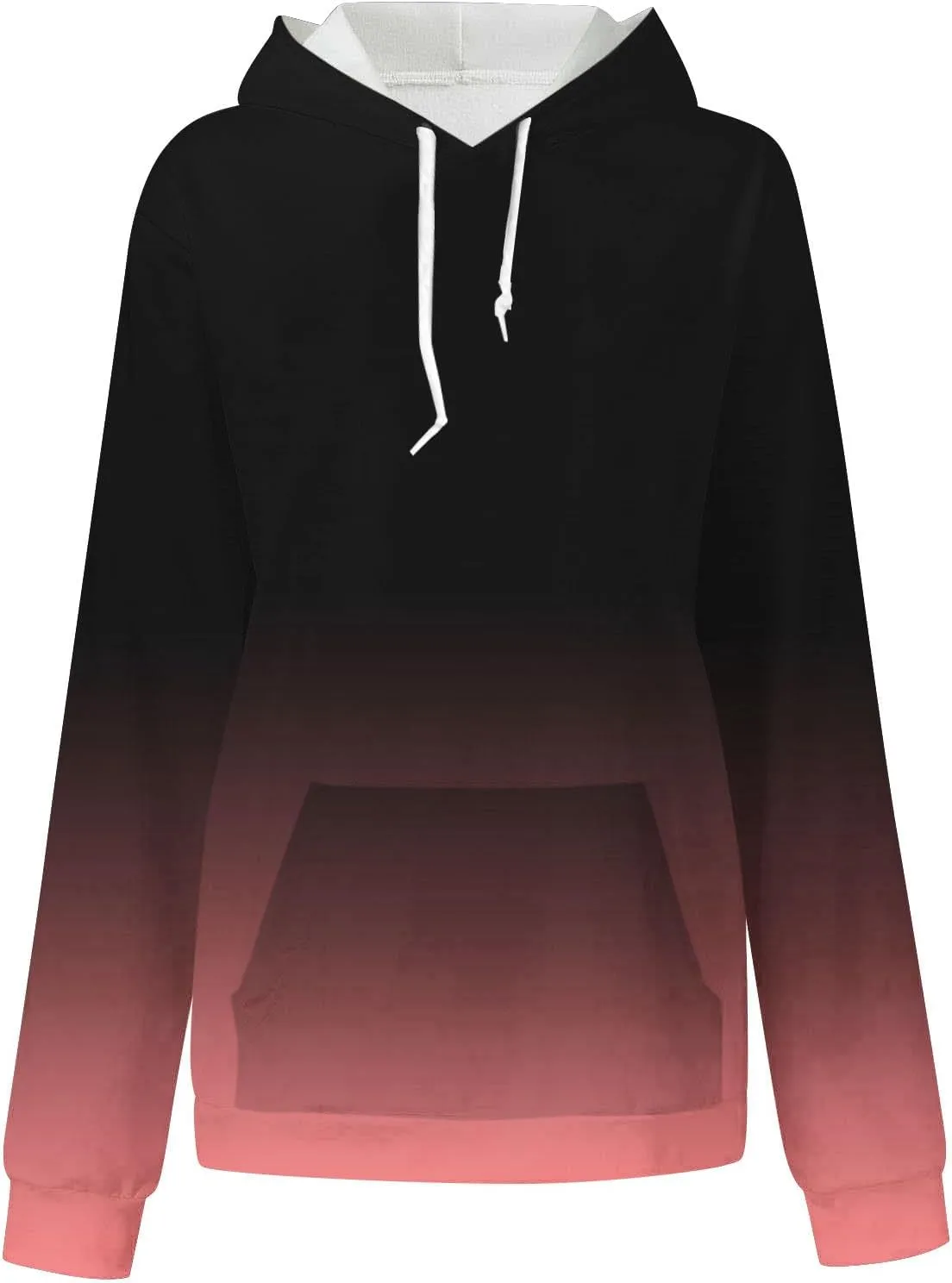 Women's Gradient Color Oversized Sweatshirts Pullover Tops Casual Loose Drawstring Long Sleeve Hoodies Shirts
