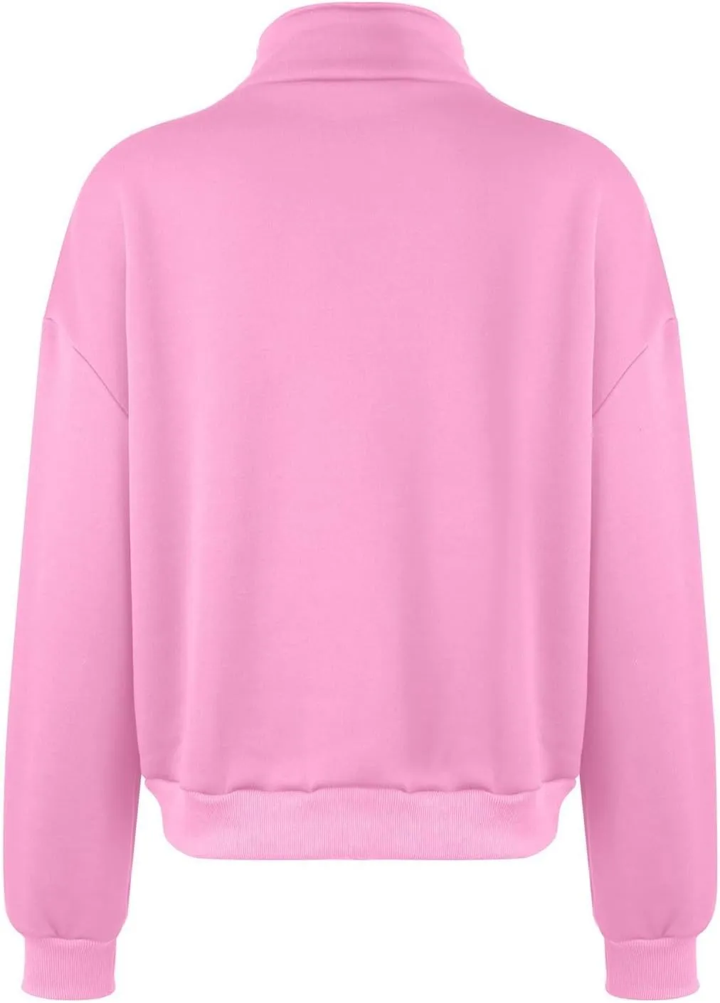 Women's Half Zip Oversized Sweatshirts Long Sleeve Trendy Cropped Pullover Workout Warm Tops with Pockets