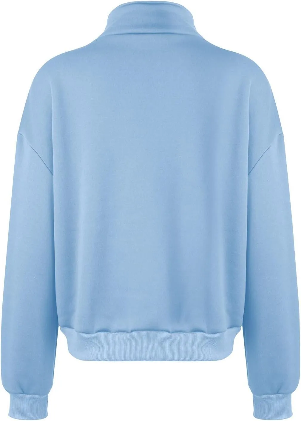 Women's Half Zip Oversized Sweatshirts Long Sleeve Trendy Cropped Pullover Workout Warm Tops with Pockets