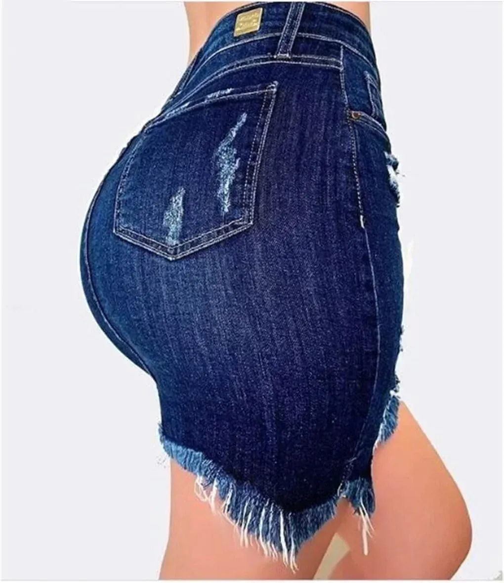 Women's High Waist Ripped Denim Mini Skirts Washed Distressed Bodycon Summer Denim Skirts