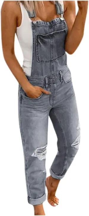 Women's High Waisted Jeans Rompers Overalls Denim Bib Jeans Washed Denim Women's Jeans Jeans for Woman Mom Jeans Low
