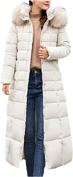Women's Hooded Puffer Down Coat Long Winter Jacket with Hood Quilted Jacket Ladies Coats Womens Winter