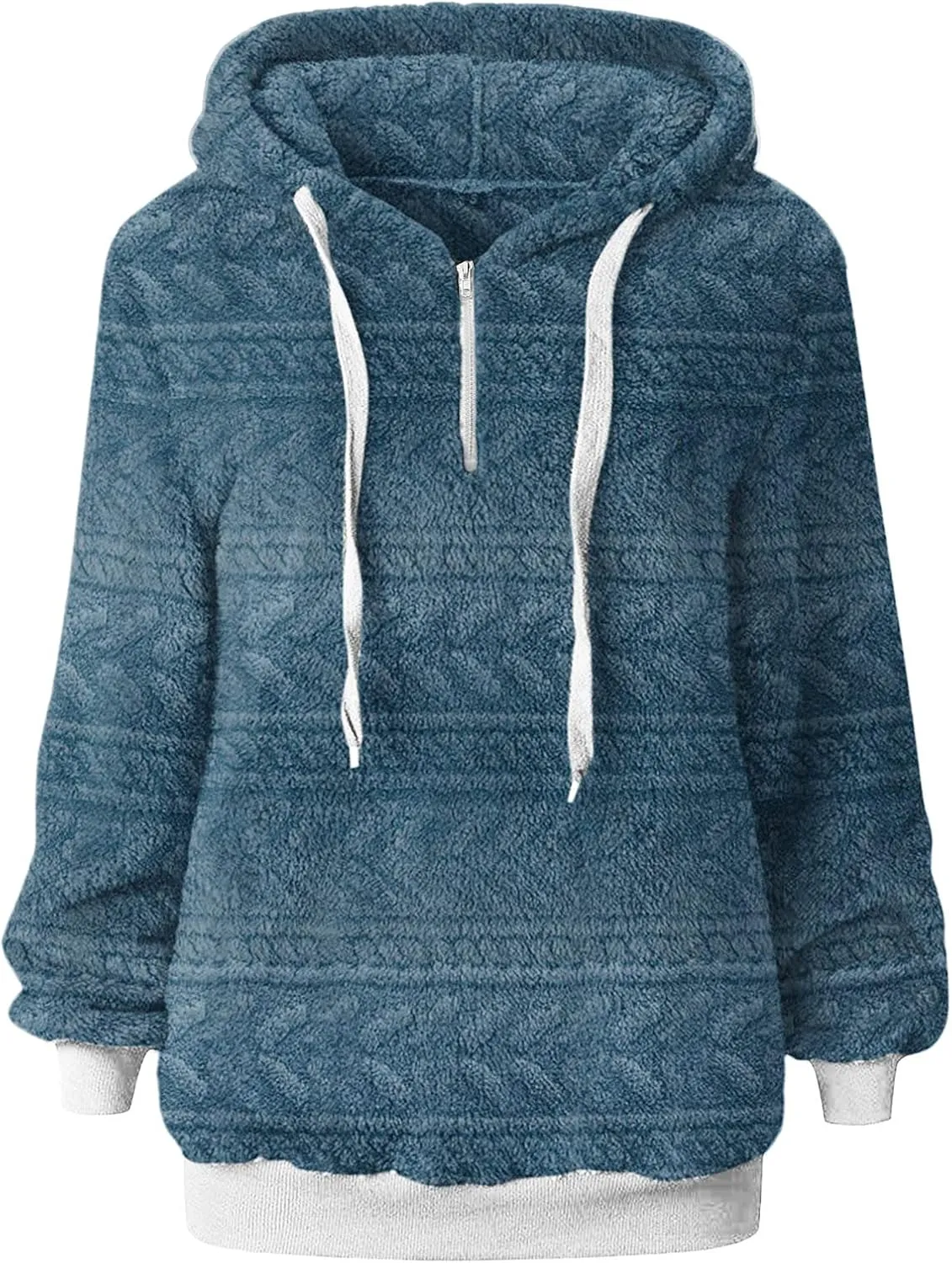 Womens Hoodies Fuzzy Hooded Sweatshirt Zipper Fleece Hoodie Pullover Sherpa Sweater Fluffy Coat Long Sleeve Crop Tops