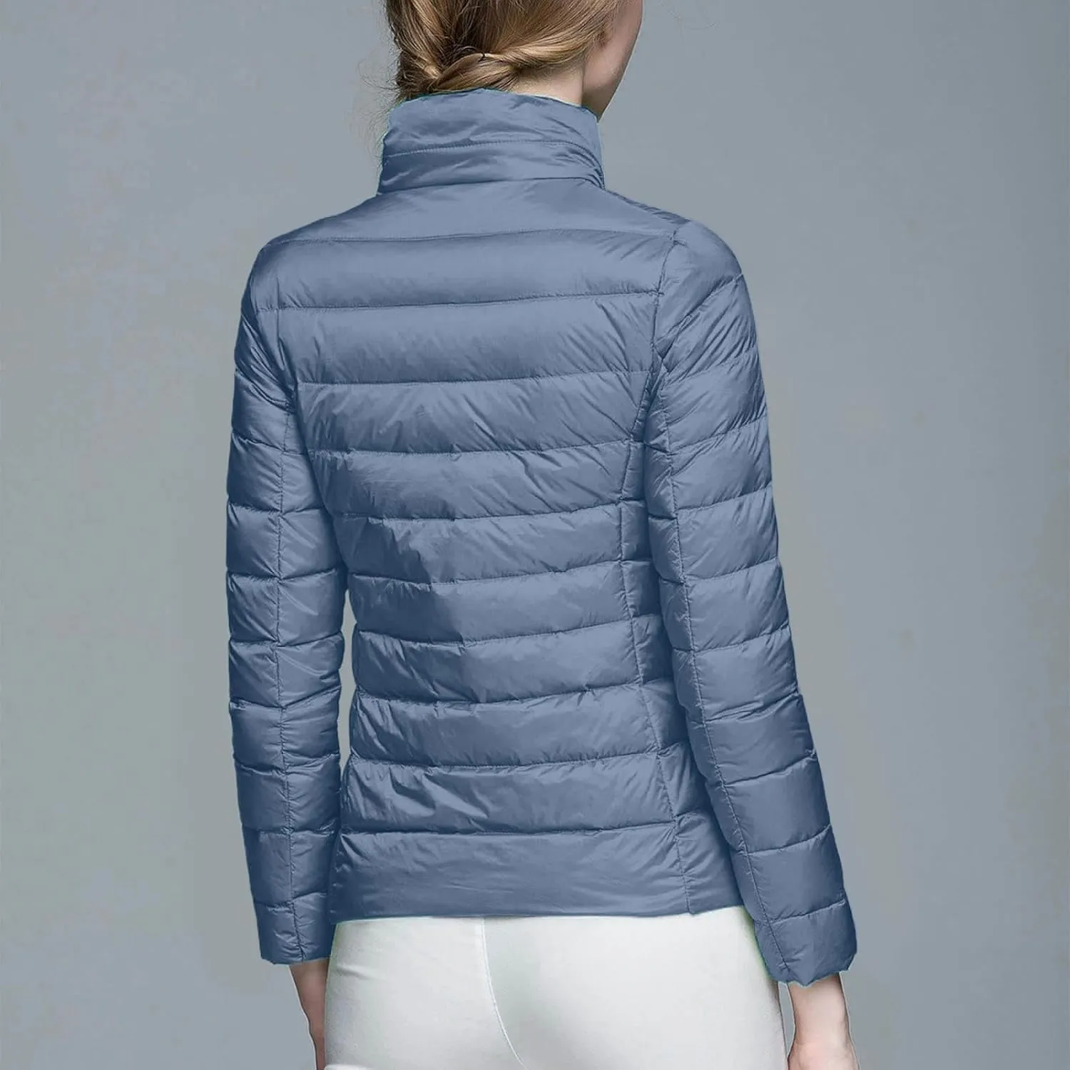 Womens Jackets Fall Packable Puffer Jacket Women Down Puffy Coat with Hood Zip Warm Bubble Coats Short 2024 Winter
