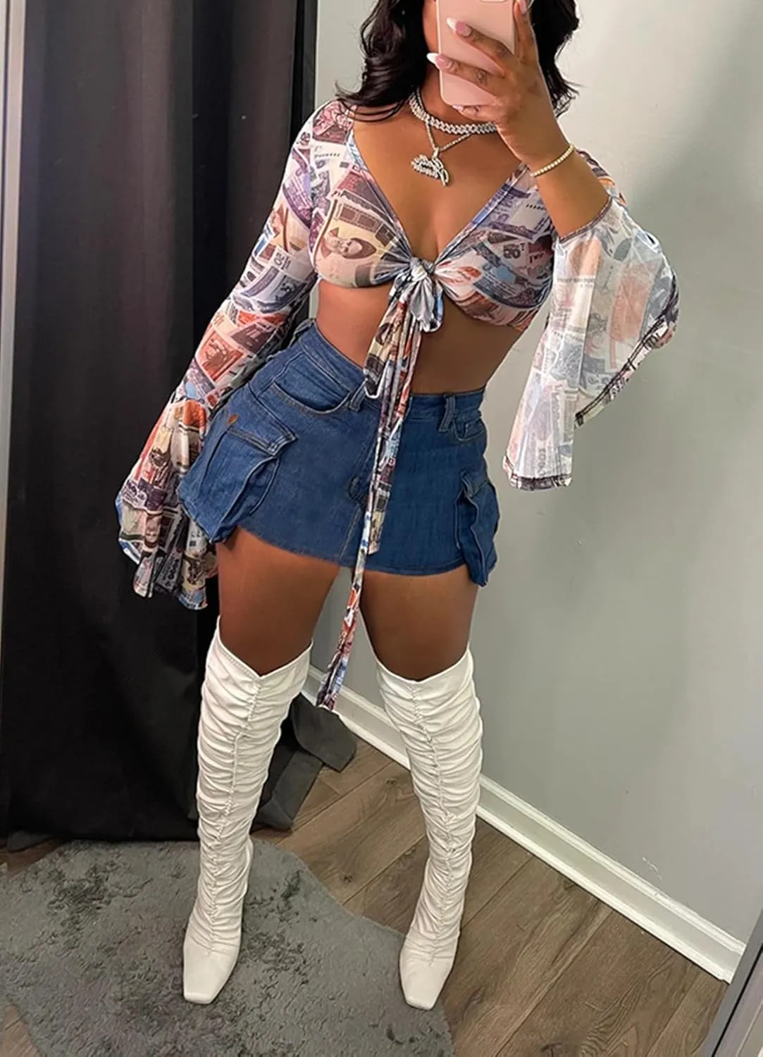 Womens Jean Cargo Skirt Skorts High Waist Stretchy Button Bodycon Y2K Pockets Denim Mini Skirt Shorts