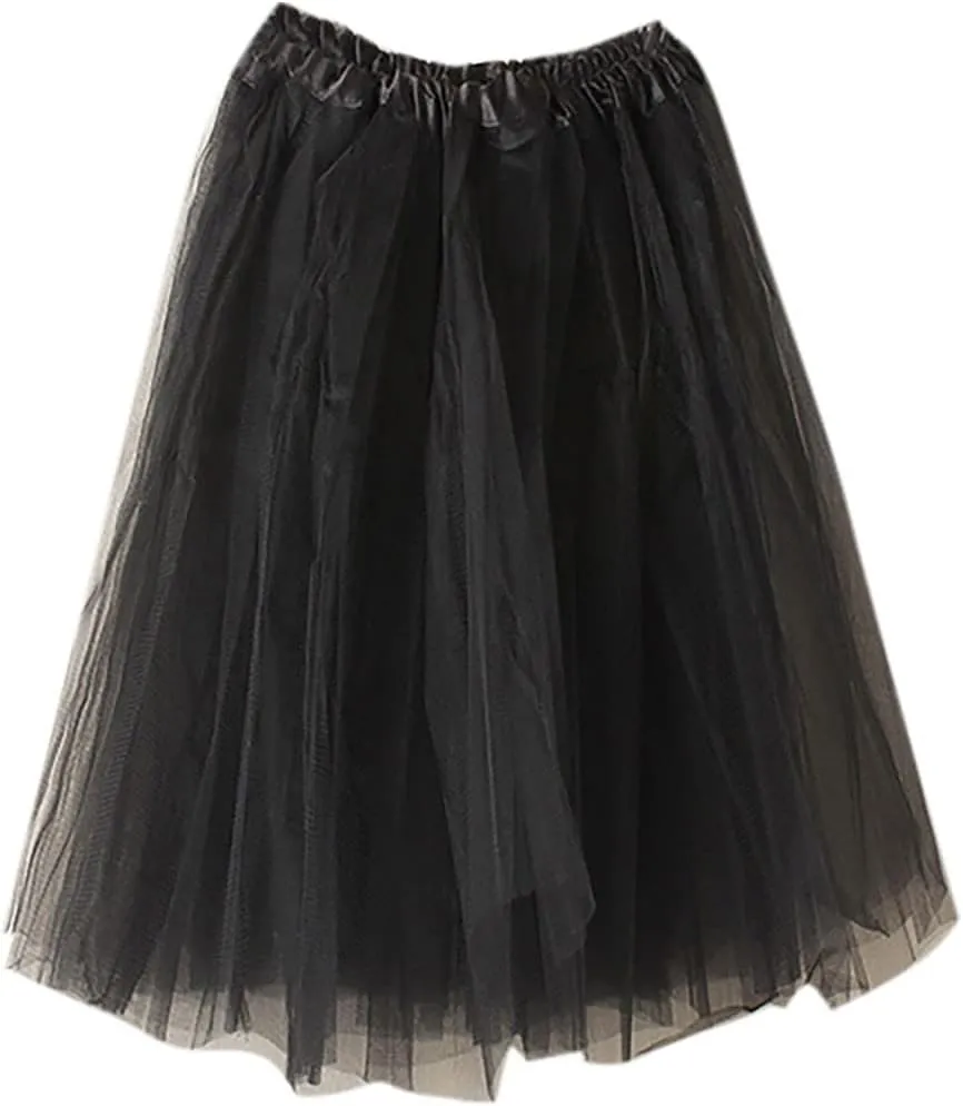 Women's Lightweight Skirts High Waisted Solid Color Mesh Skirt Pleated Tutu Mini Skirts 2025 Outfits Clothes
