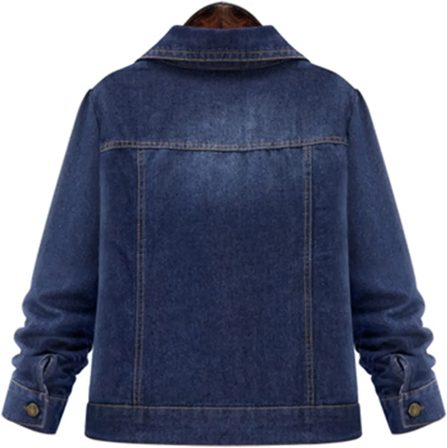 Women's Long Sleeve Denim Jackets Basic Button Down Jean Jacket Oversize Vintage Classic Loose Jean Trucker Jacket