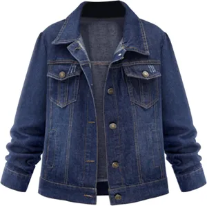 Women's Long Sleeve Denim Jackets Basic Button Down Jean Jacket Oversize Vintage Classic Loose Jean Trucker Jacket