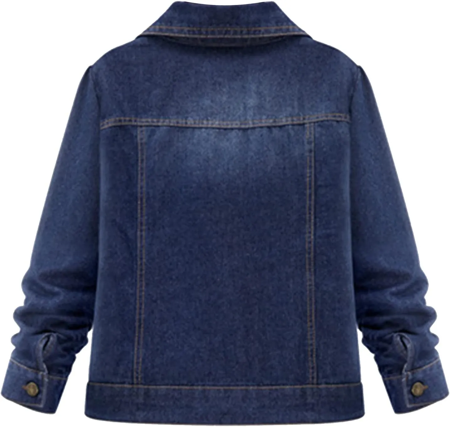 Women's Long Sleeve Denim Jackets Basic Button Down Jean Jacket Oversize Vintage Classic Loose Jean Trucker Jacket