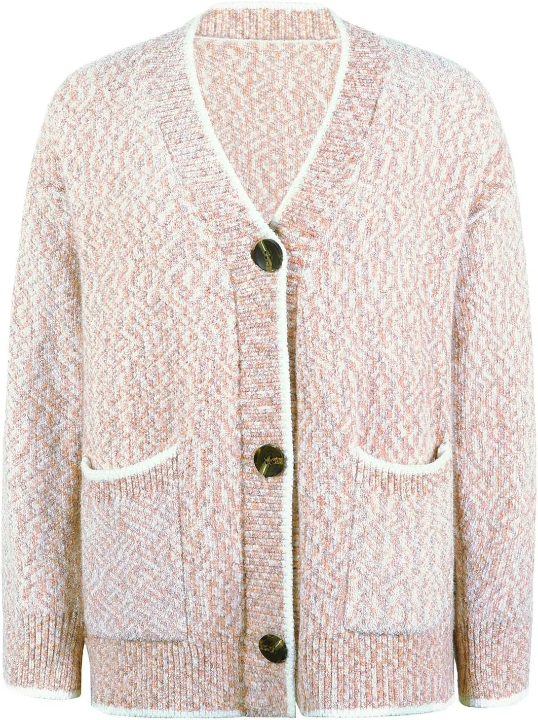 Womens Long Sleeve Open Front Cardigan 2023 Fall winter Casual Loose Button Down Lapel Knit Sweater Coat with Pockets