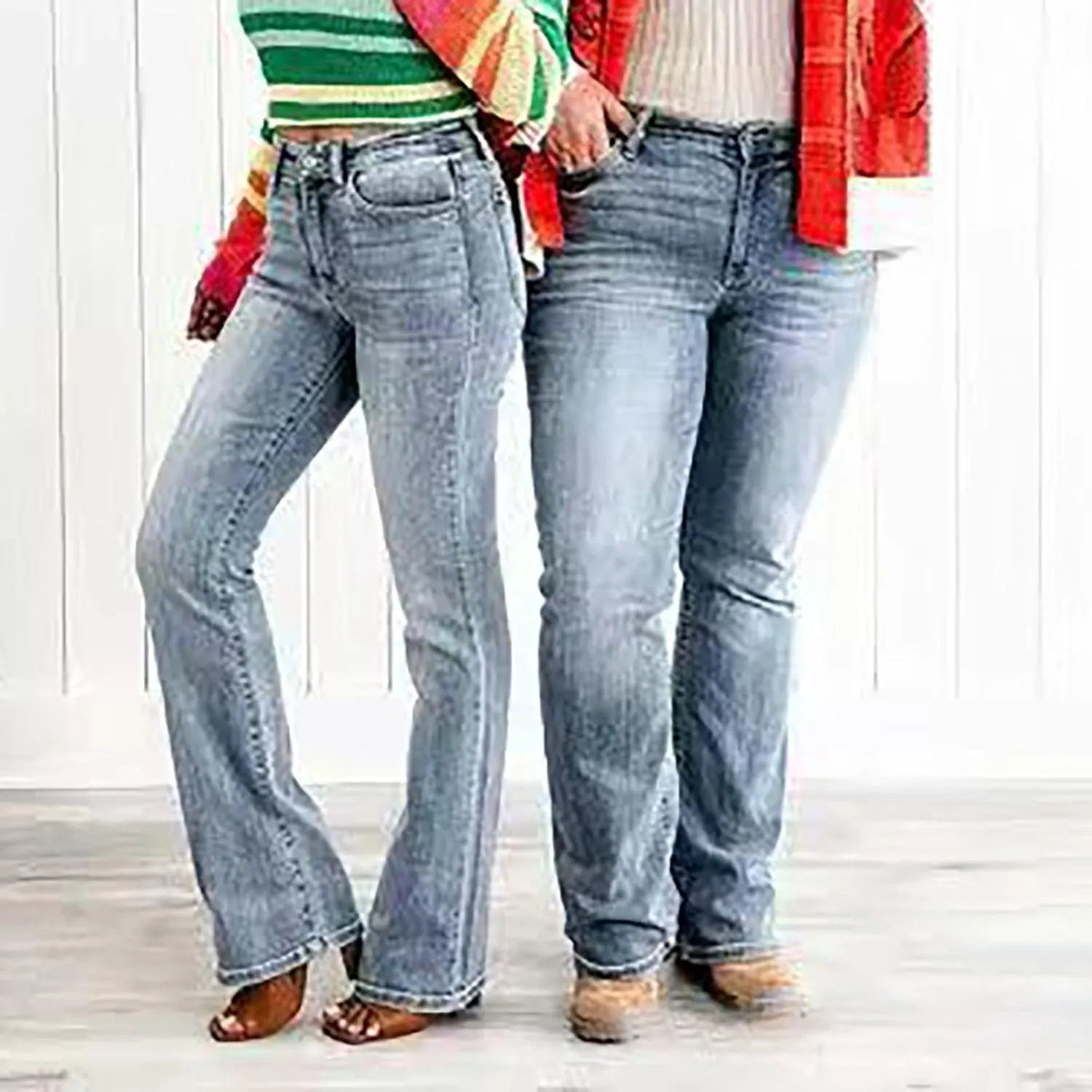 Women's Low Rise Slim Bootcut Jeans Comfort Fit Slim Jeans Straight Leg Jeans Tummy Control Jeans Relaxed Fit Jeans