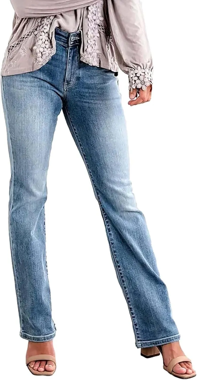 Women's Low Rise Slim Bootcut Jeans Comfort Fit Slim Jeans Straight Leg Jeans Tummy Control Jeans Relaxed Fit Jeans