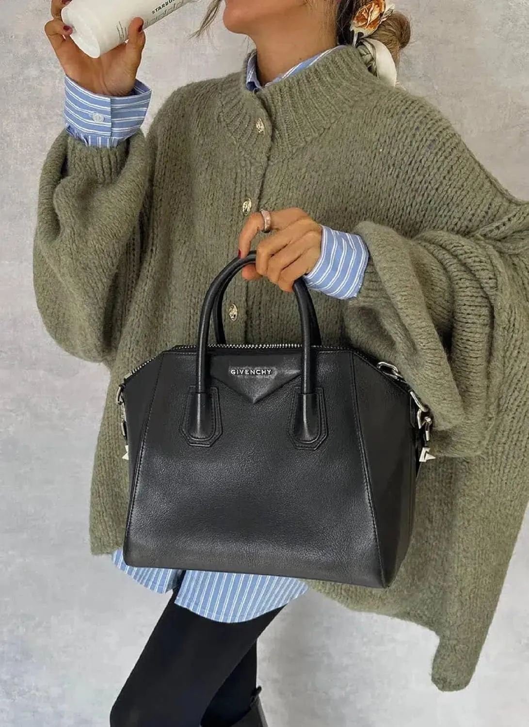 Women's Oversized Button Down Cardigan Sweaters Mock Neck Long Sleeve Chunky Knit Jacket 2025 Spring Fall Outerwear