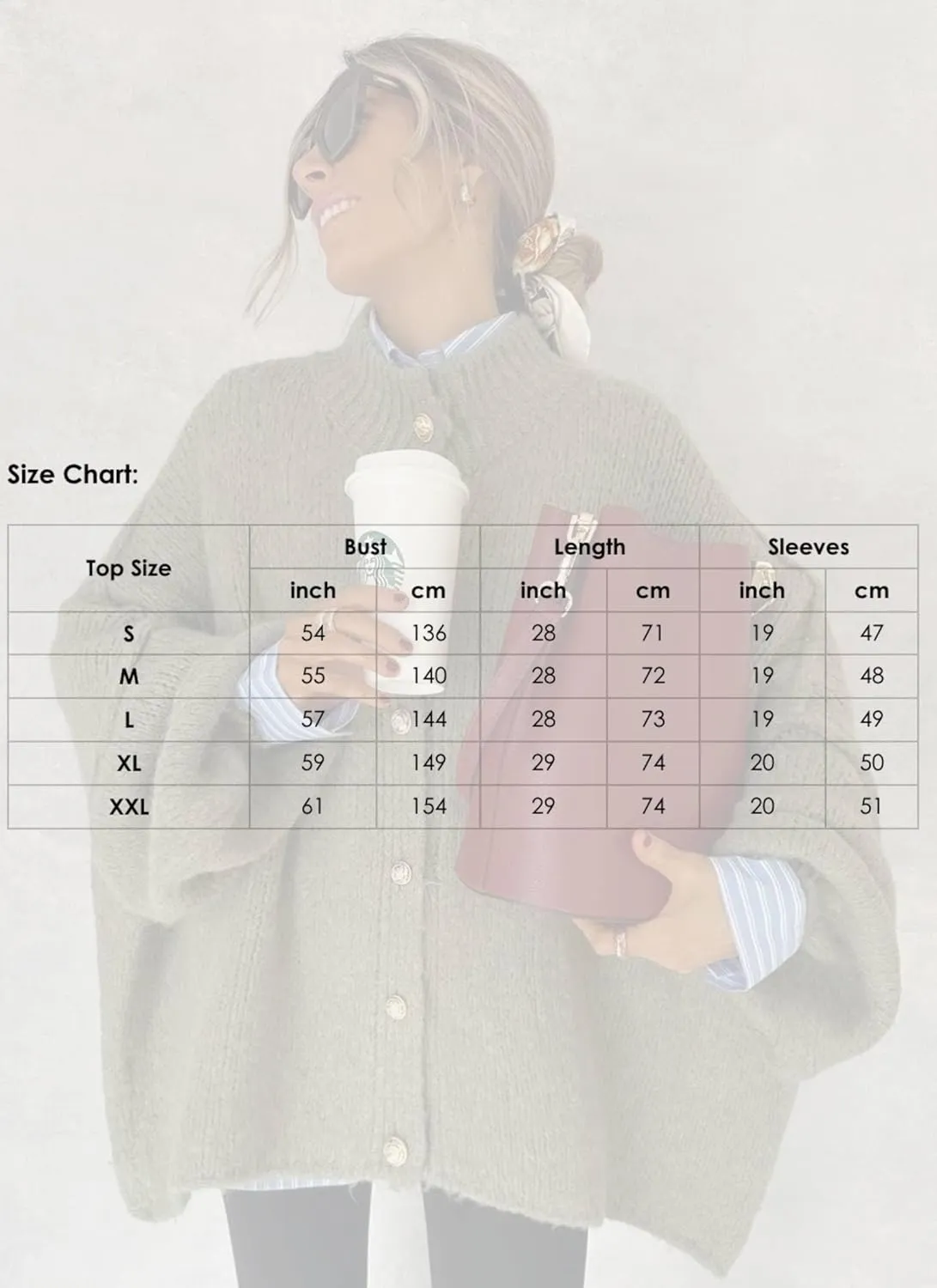 Women's Oversized Button Down Cardigan Sweaters Mock Neck Long Sleeve Chunky Knit Jacket 2025 Spring Fall Outerwear