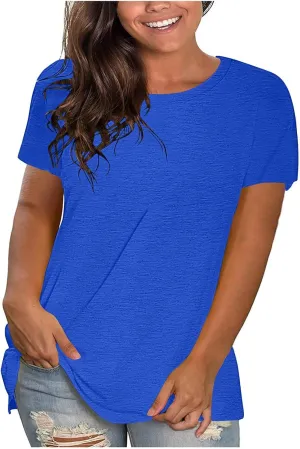 Women's Oversized Cotton Tops Casual Short Sleeve T-Shirts Crew Neck Solid Pullover Loose Fit Tees Summer Fashion 2025