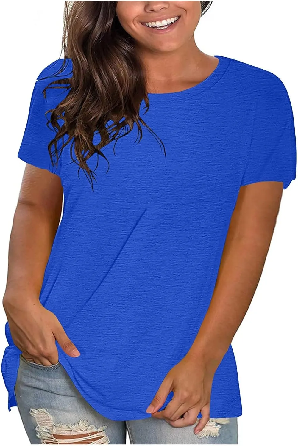 Women's Oversized Cotton Tops Casual Short Sleeve T-Shirts Crew Neck Solid Pullover Loose Fit Tees Summer Fashion 2025