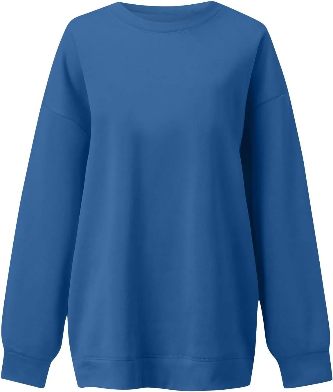 Womens Oversized Fleece Crew Neck Sweatshirts Long Sleeve Casual Pullover Plus Size Fall Sweatshirts