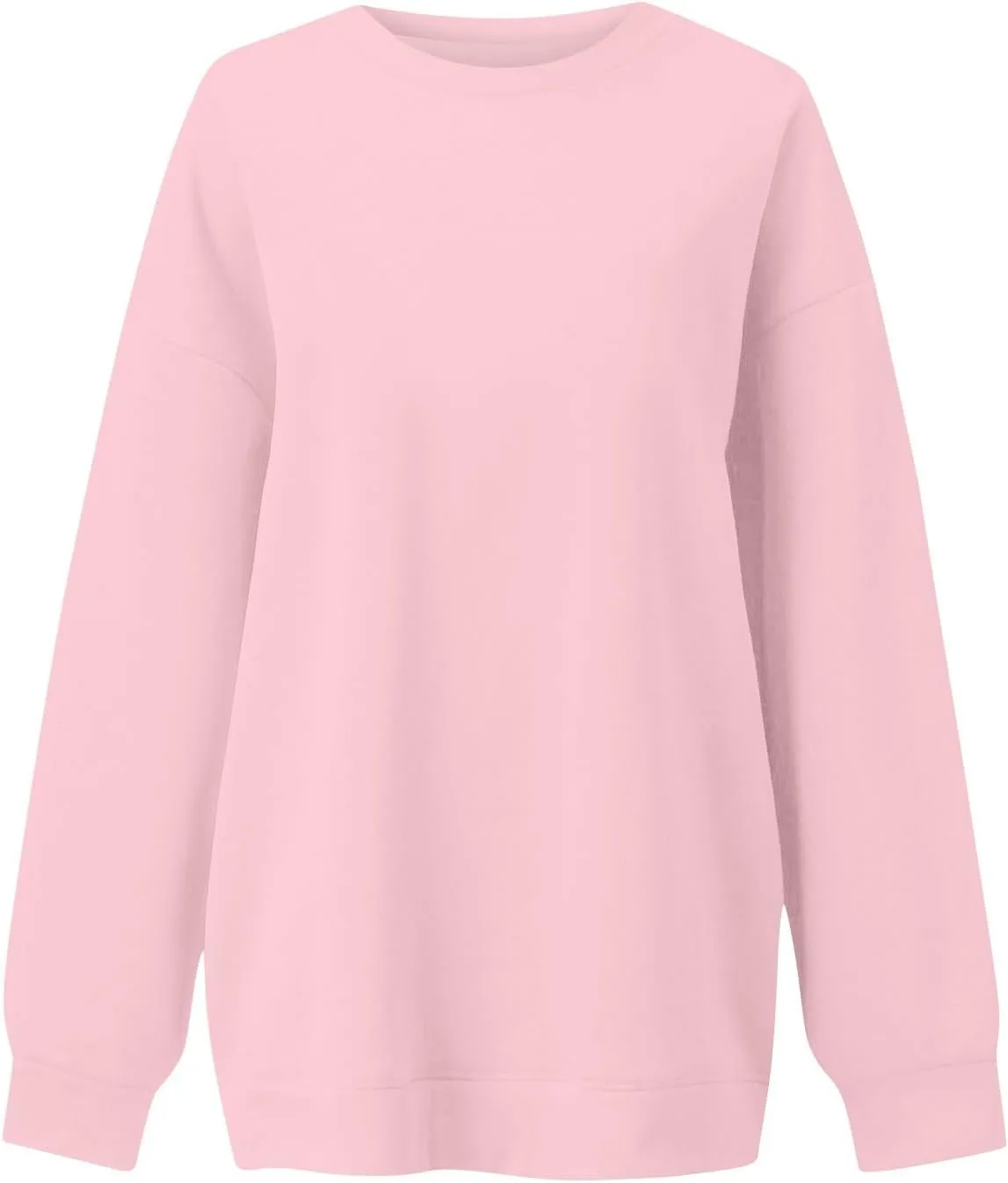 Womens Oversized Fleece Crew Neck Sweatshirts Long Sleeve Casual Pullover Plus Size Fall Sweatshirts