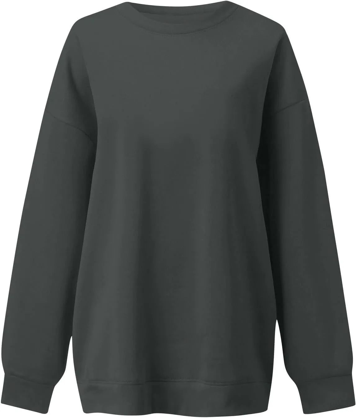 Womens Oversized Fleece Crew Neck Sweatshirts Long Sleeve Casual Pullover Plus Size Fall Sweatshirts