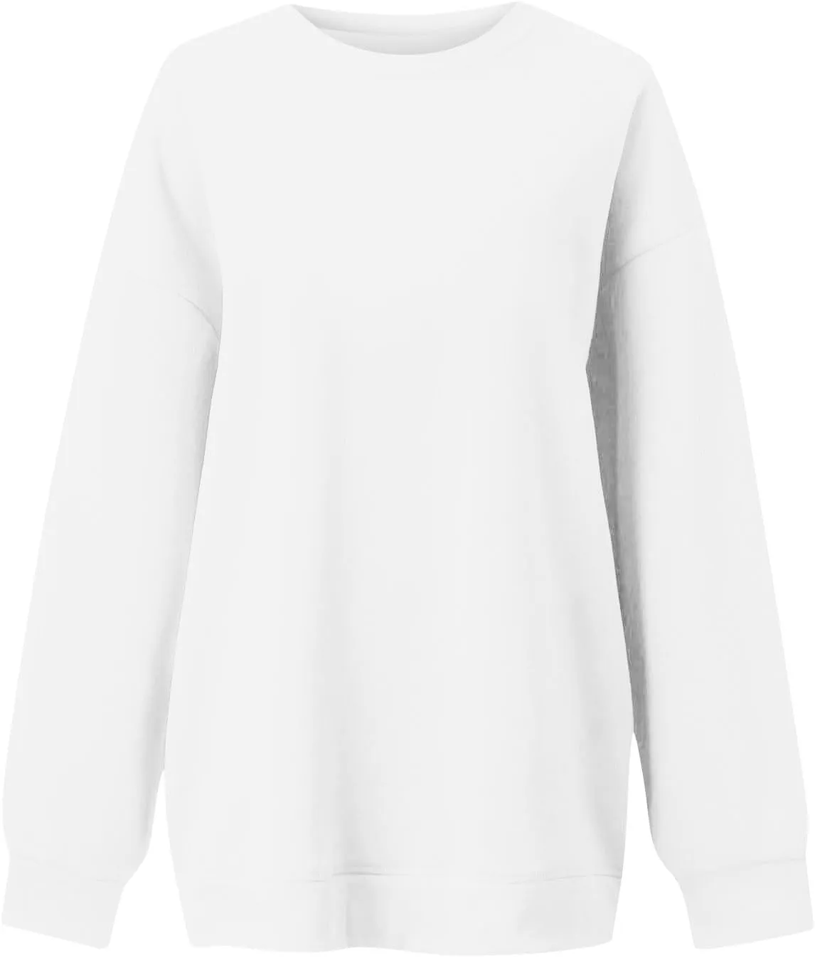 Womens Oversized Fleece Crew Neck Sweatshirts Long Sleeve Casual Pullover Plus Size Fall Sweatshirts