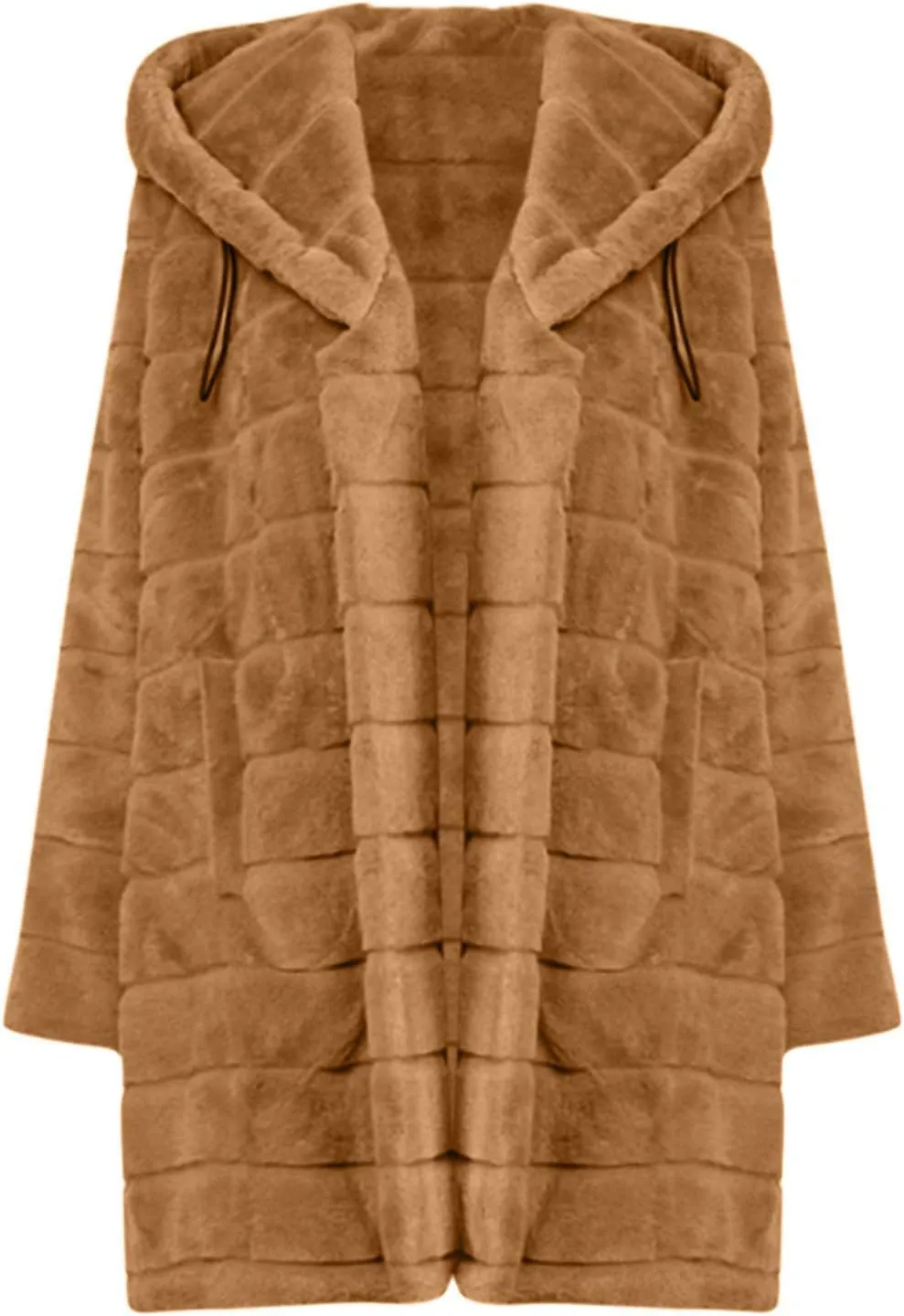 Womens Oversized Fuzzy Fleece Jacket 2024 Fall Winter Fashion Warm Cardigan Coat Loose Soft Hooded Long Sleeve Outwear