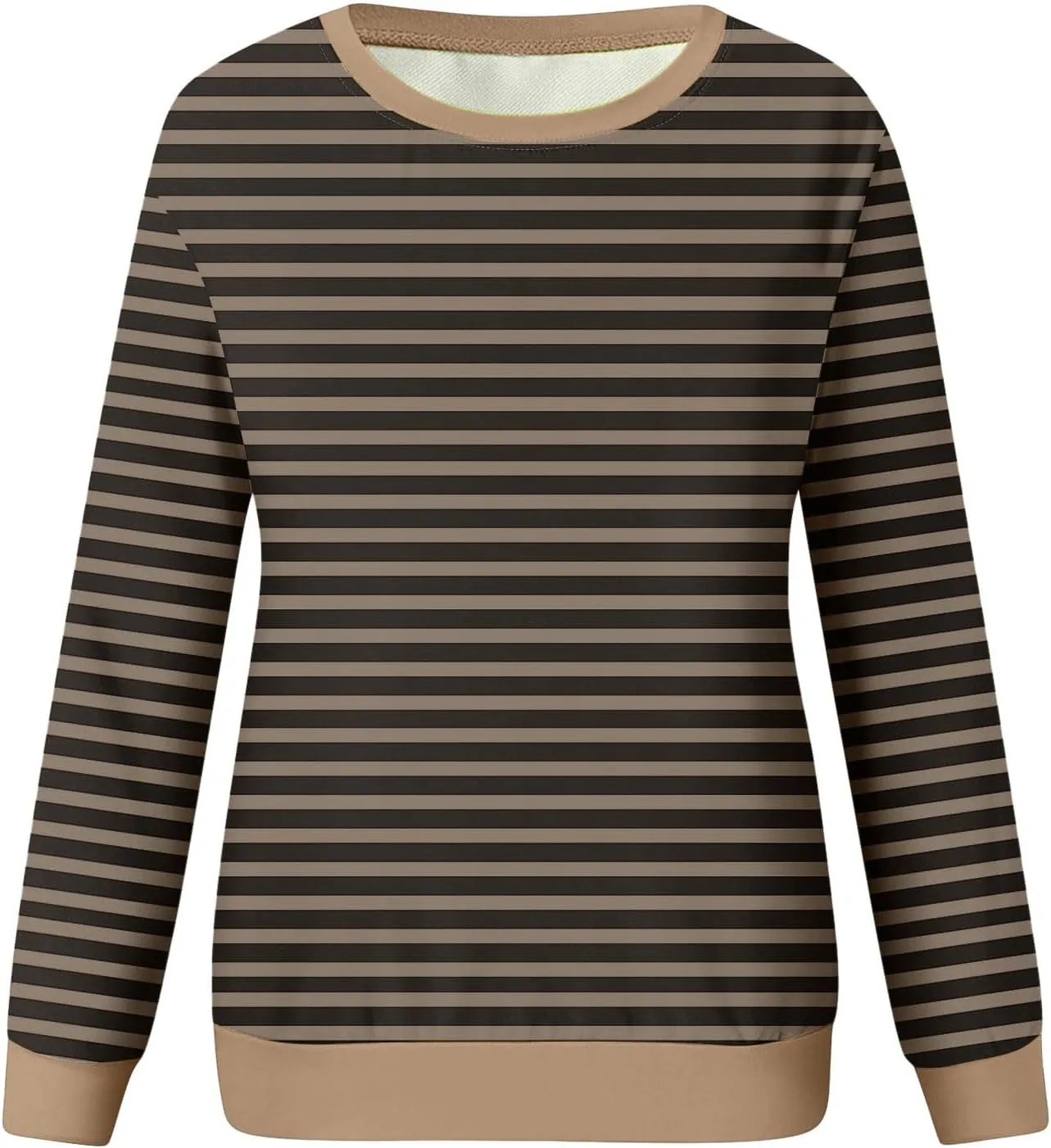 Womens Oversized Hoodless Sweatshirts Striped Long Sleeve Crewneck 2024 Trendy Fall Outfits Pullover Y2K Tops