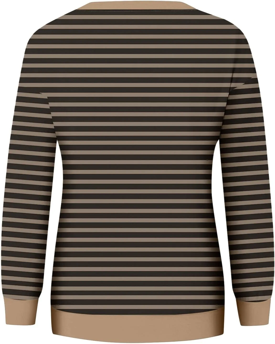 Womens Oversized Hoodless Sweatshirts Striped Long Sleeve Crewneck 2024 Trendy Fall Outfits Pullover Y2K Tops