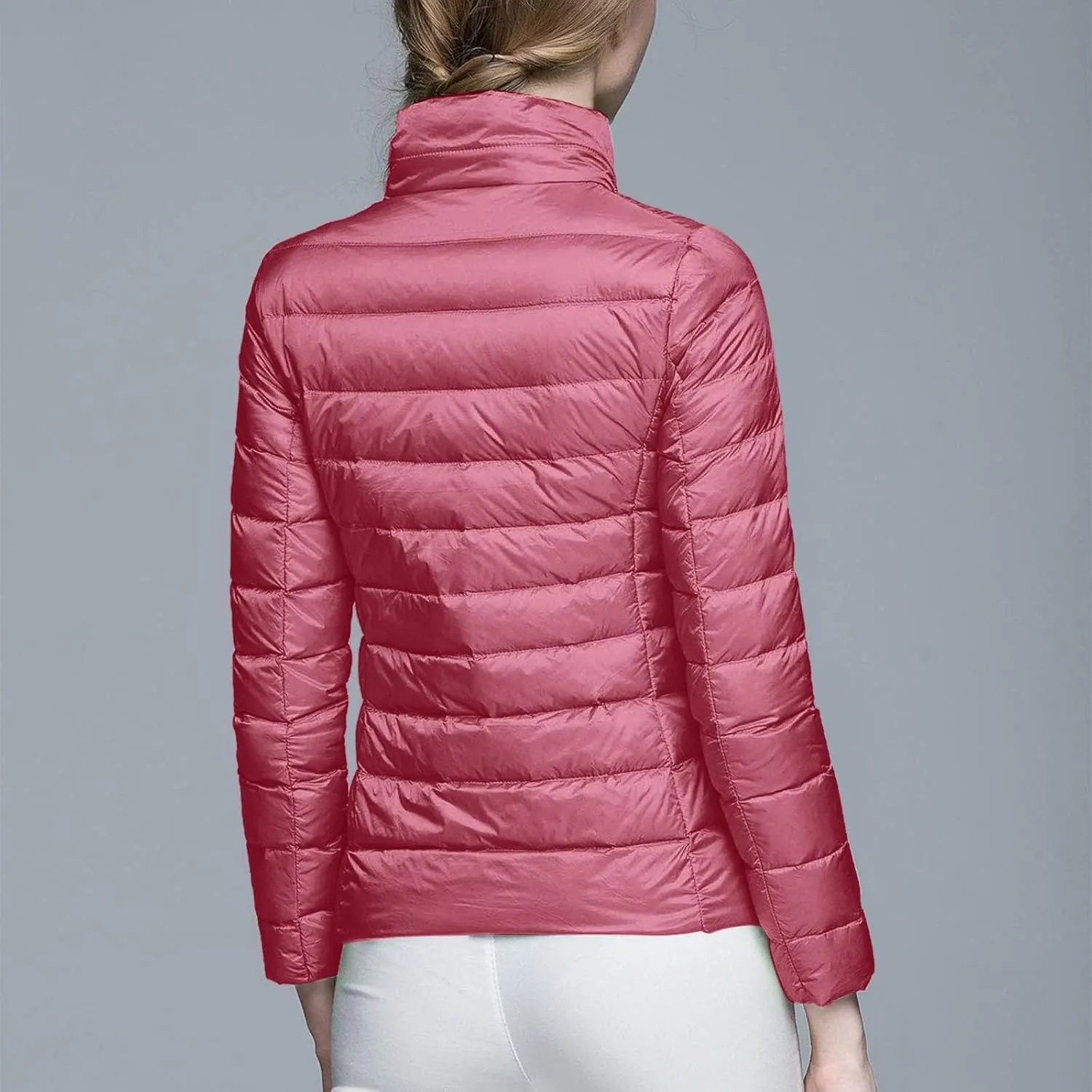 Women's Oversized Splice Quilted Puffer Jacket Plain Plain Baggy Lightweight Fashion Packable Puffer Jacket