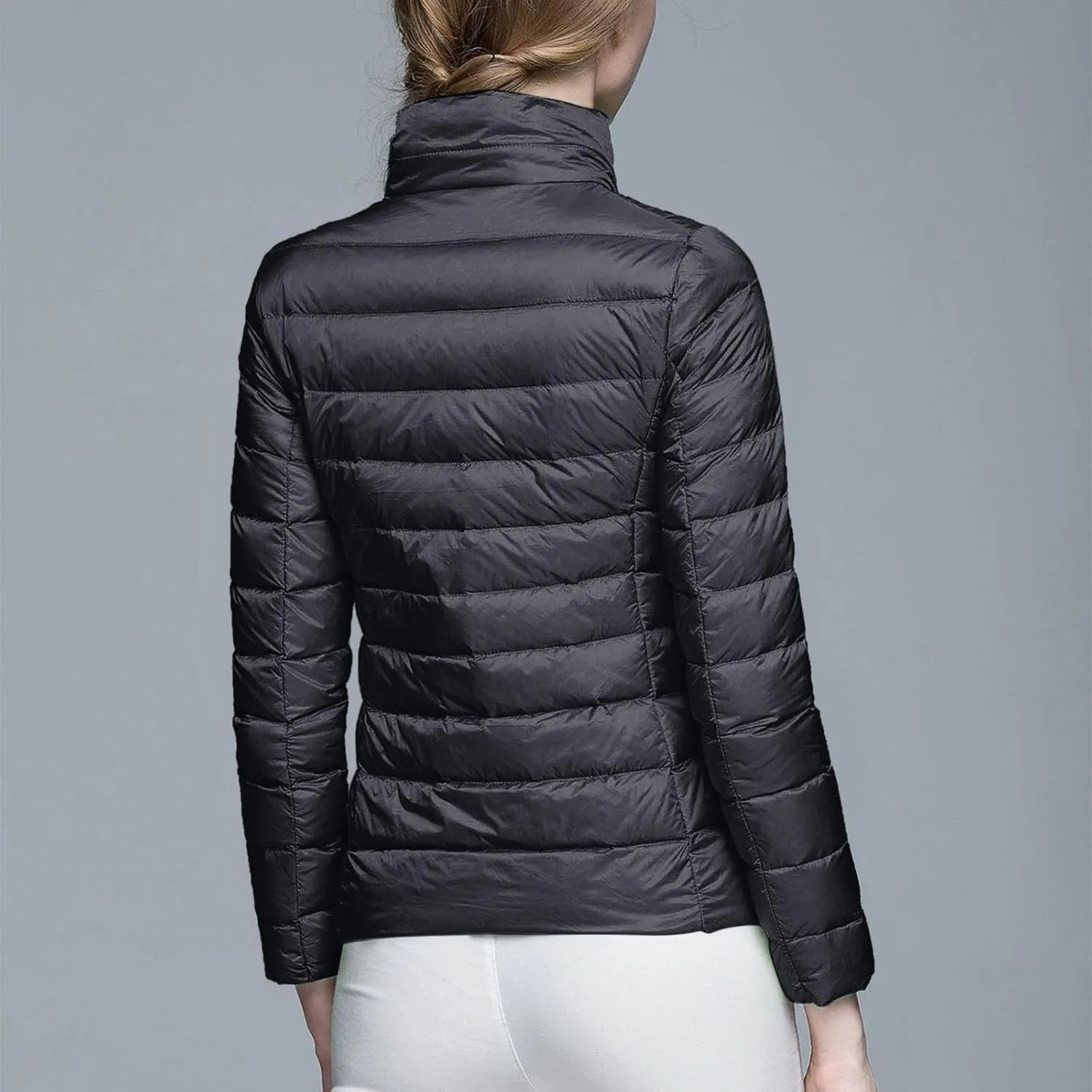 Women's Oversized Splice Quilted Puffer Jacket Plain Plain Baggy Lightweight Fashion Packable Puffer Jacket