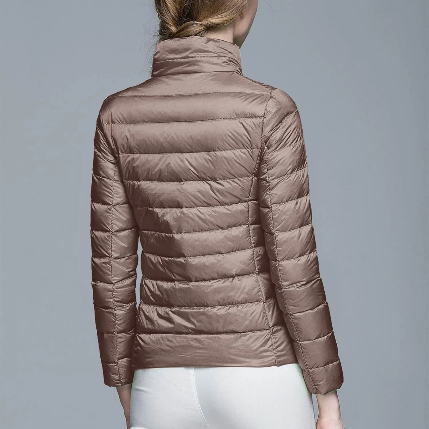Women's Oversized Splice Quilted Puffer Jacket Plain Plain Baggy Lightweight Fashion Packable Puffer Jacket
