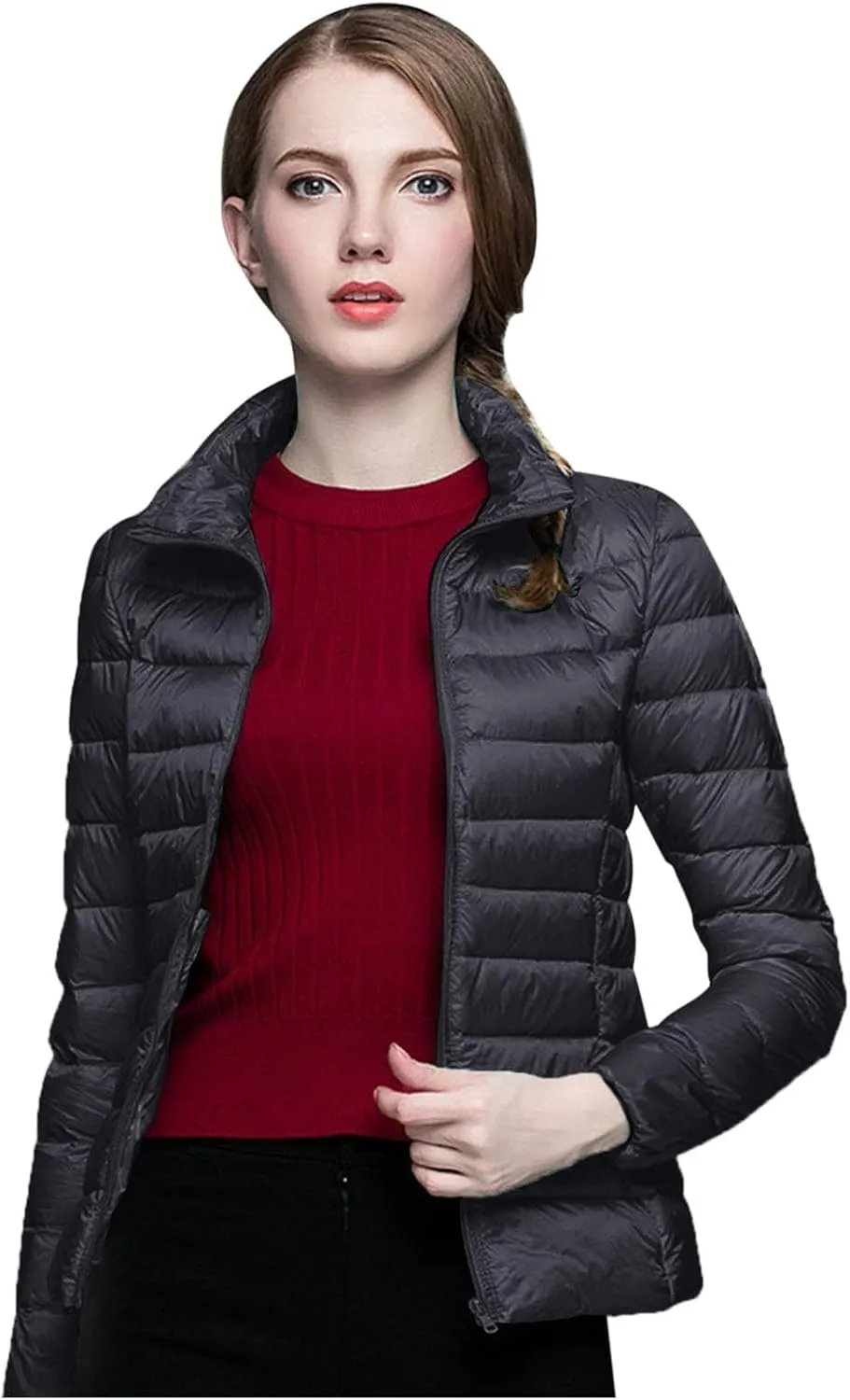 Women's Oversized Splice Quilted Puffer Jacket Plain Plain Baggy Lightweight Fashion Packable Puffer Jacket