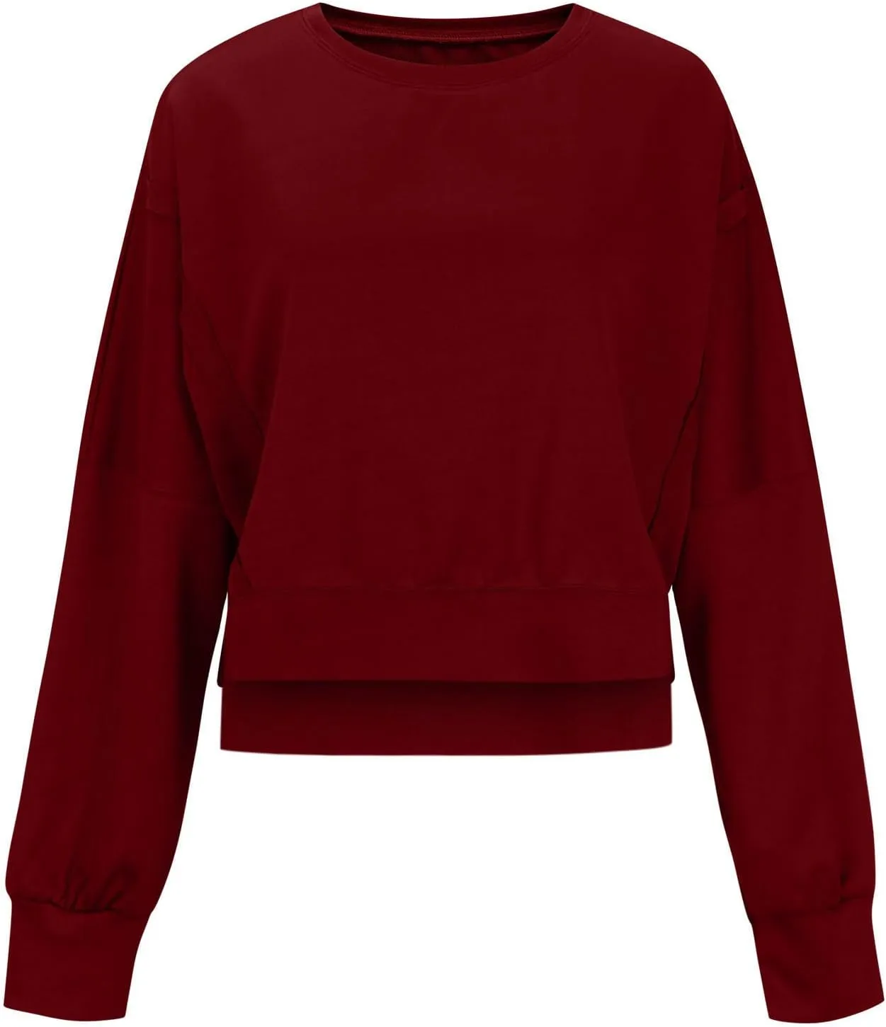 Womens Oversized Sweatshirts Trendy, Cropped Crew Neck Sweatshirts Exposed Seam Loose Tunic Tops Fall Clothes 2025