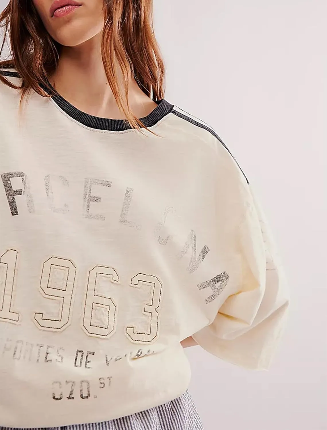 Womens Oversized Tshirt Graphic Tees Crew Neck Summer Short Sleeve Shirts Funny Letter Printed Loose Fit Y2k Trendy Tops