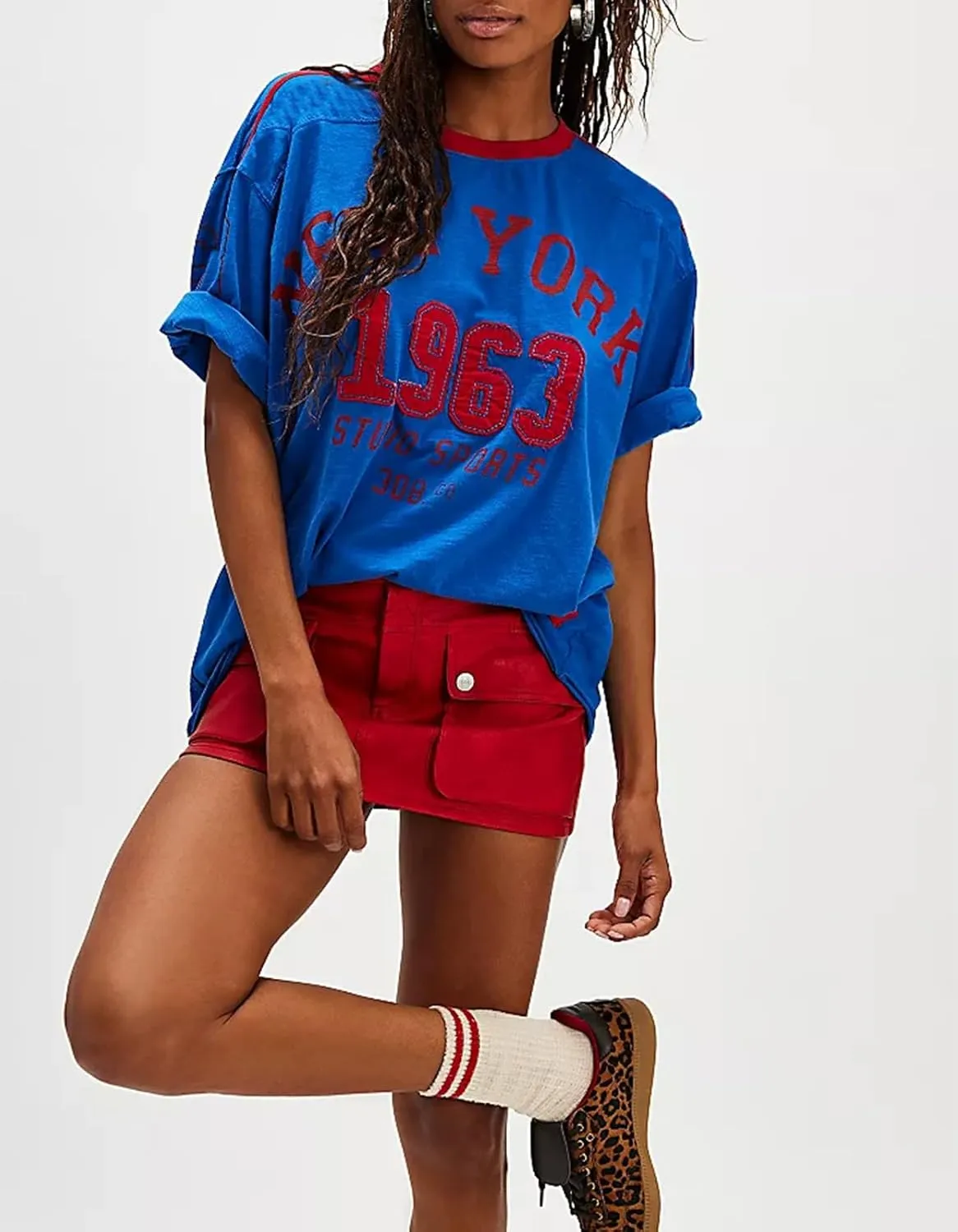 Womens Oversized Tshirt Graphic Tees Crew Neck Summer Short Sleeve Shirts Funny Letter Printed Loose Fit Y2k Trendy Tops