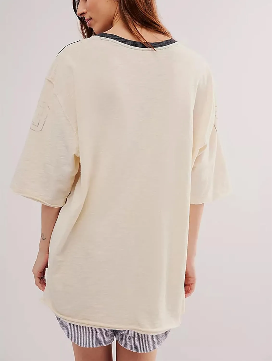 Womens Oversized Tshirt Graphic Tees Crew Neck Summer Short Sleeve Shirts Funny Letter Printed Loose Fit Y2k Trendy Tops