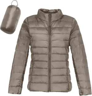 Women's Packable Down Jacket Lightweight Puffer Jacket Hooded Winter Coat Warm Packable Coat for Women Packable Puffer Coat