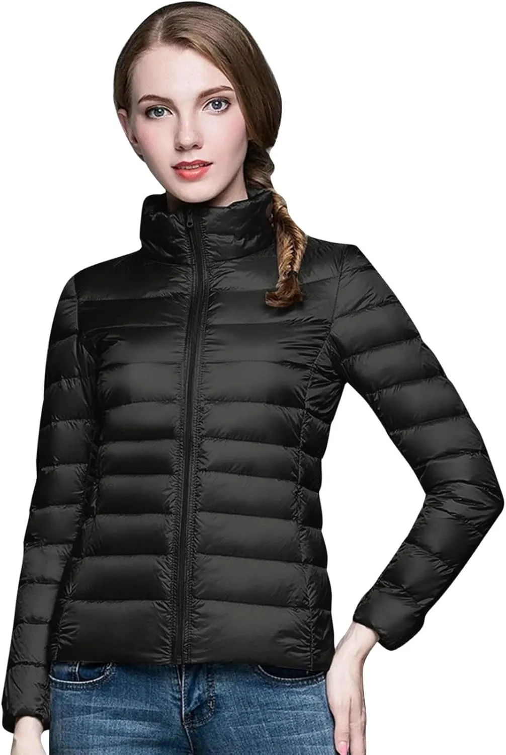 Women's Packable Down Jacket Lightweight Puffer Jacket Hooded Winter Coat Warm Packable Coat for Women Packable Puffer Coat