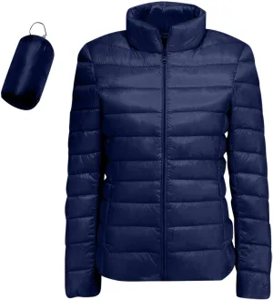 Women’s Packable Puffer Jacket Lightweight Puffer Coat Full Zipper Hooded Warm Winter Puffy Jacket 2024