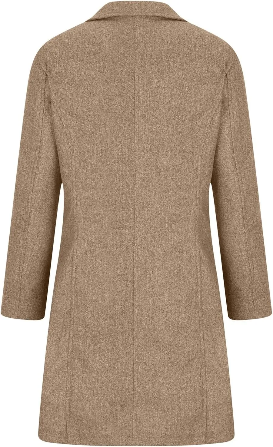 Womens Pea Coat Winter Wool Blend Single Breasted Stand Collar Casual Trench Coat Overcoat Open Front Lapel Jackets