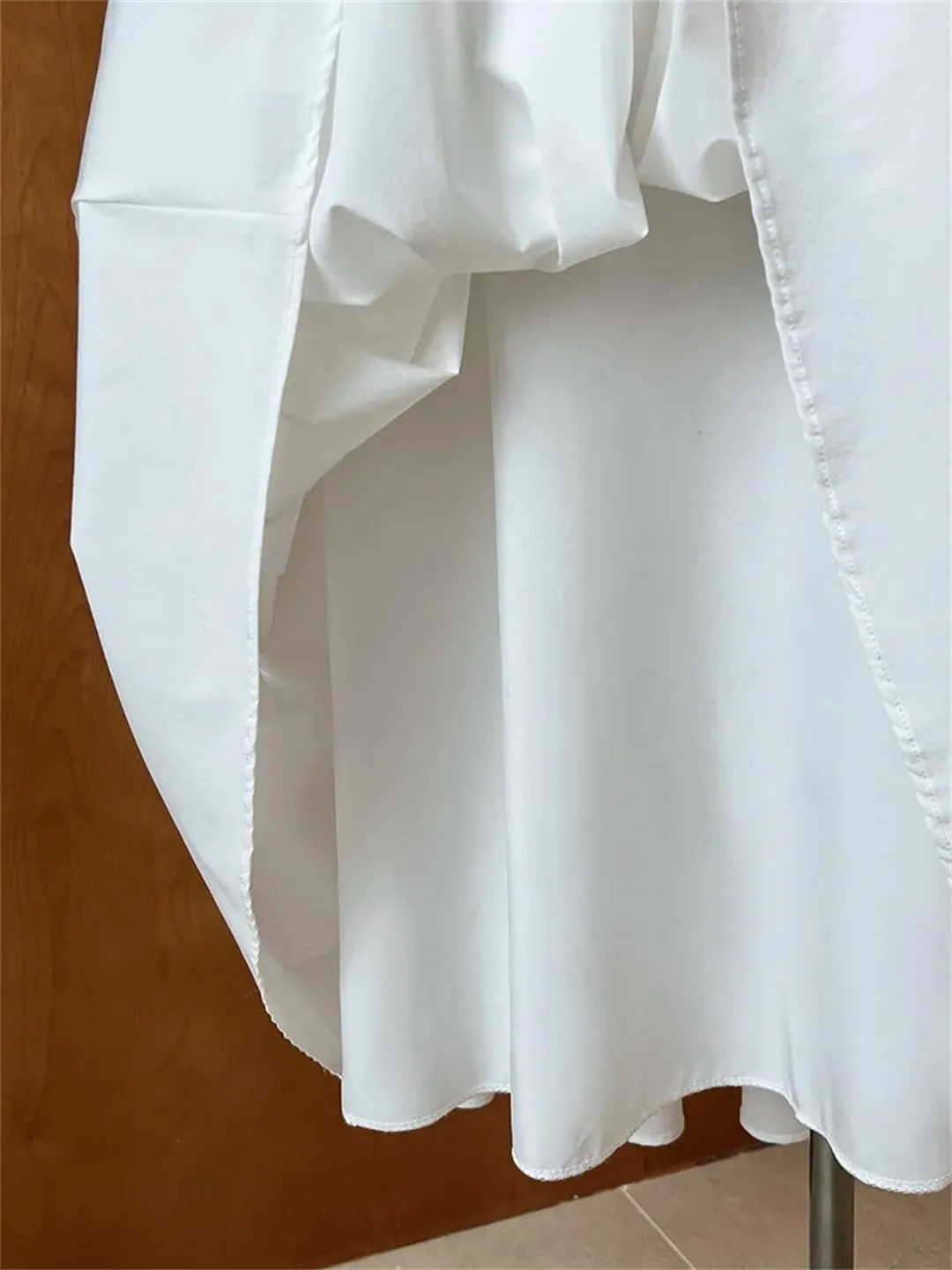 Women's Pink Color A-Line Pleated Skirts Loose Fit White High Waist Romantic Skirts