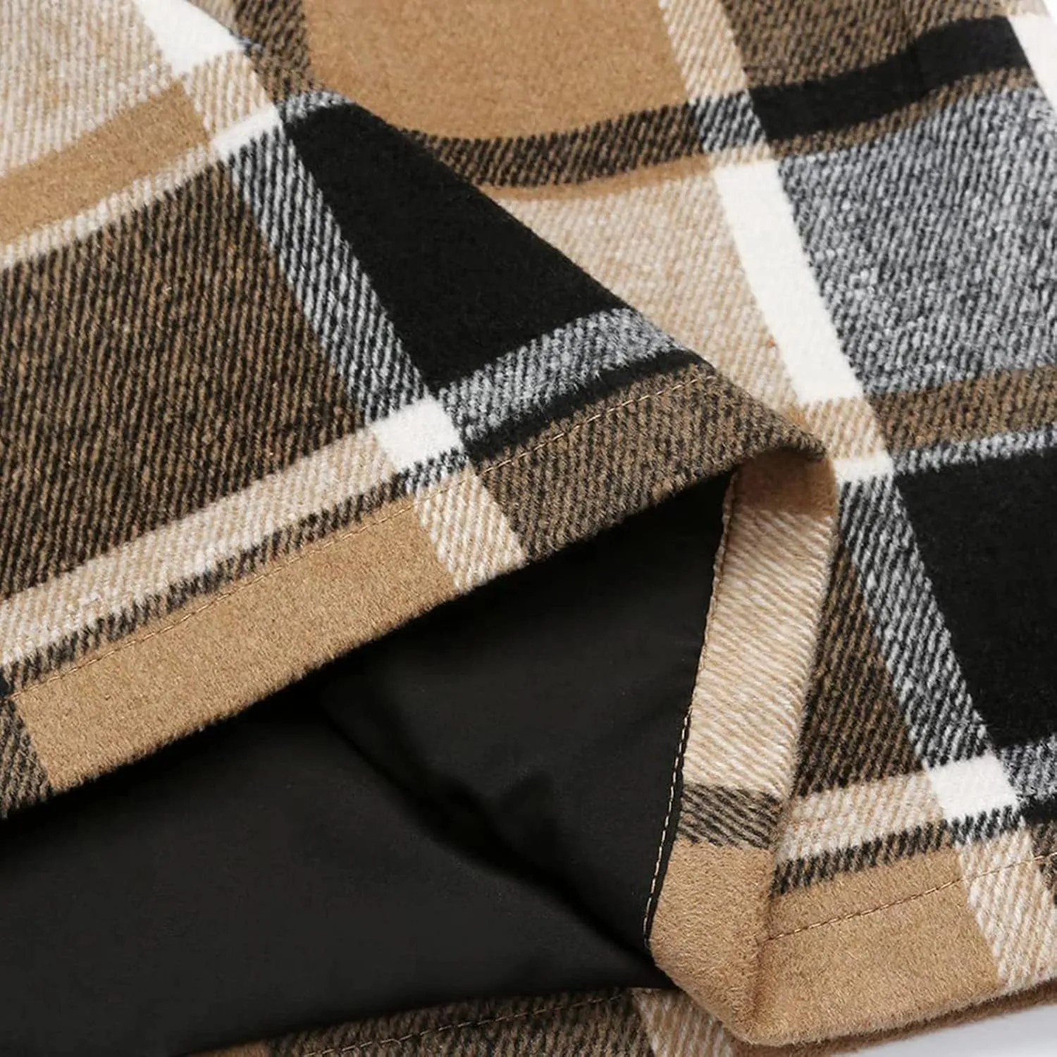 Womens Plaid Skirts Fall Winter Wool Bodycon Pencil Skirts Casual Tweed Trendy A Line Mini Skirts