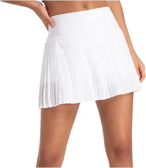 Womens Pleated Tennis Skirt Built in Shorts High Waisted Elastic Skirt Golf Athletic Activewear Skorts with Pockets