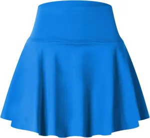 Women's Pleated Tennis Skorts Elastic High Waisted Casual Skirt Active Stretchy Mini Skirts Inner Shorts with Pockets
