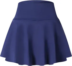 Women's Pleated Tennis Skorts Elastic High Waisted Casual Skirt Active Stretchy Mini Skirts Inner Shorts with Pockets