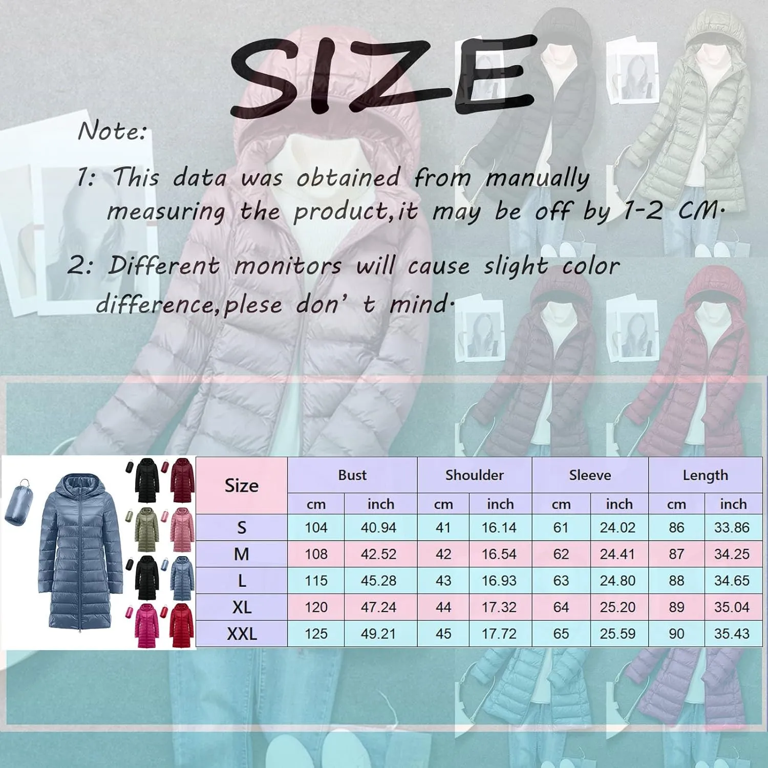 Womens Puffer Coat Lightweight Long Down Jacket Winter Warm Packable Hooded Jacket Short Duck Down Coat Outwear