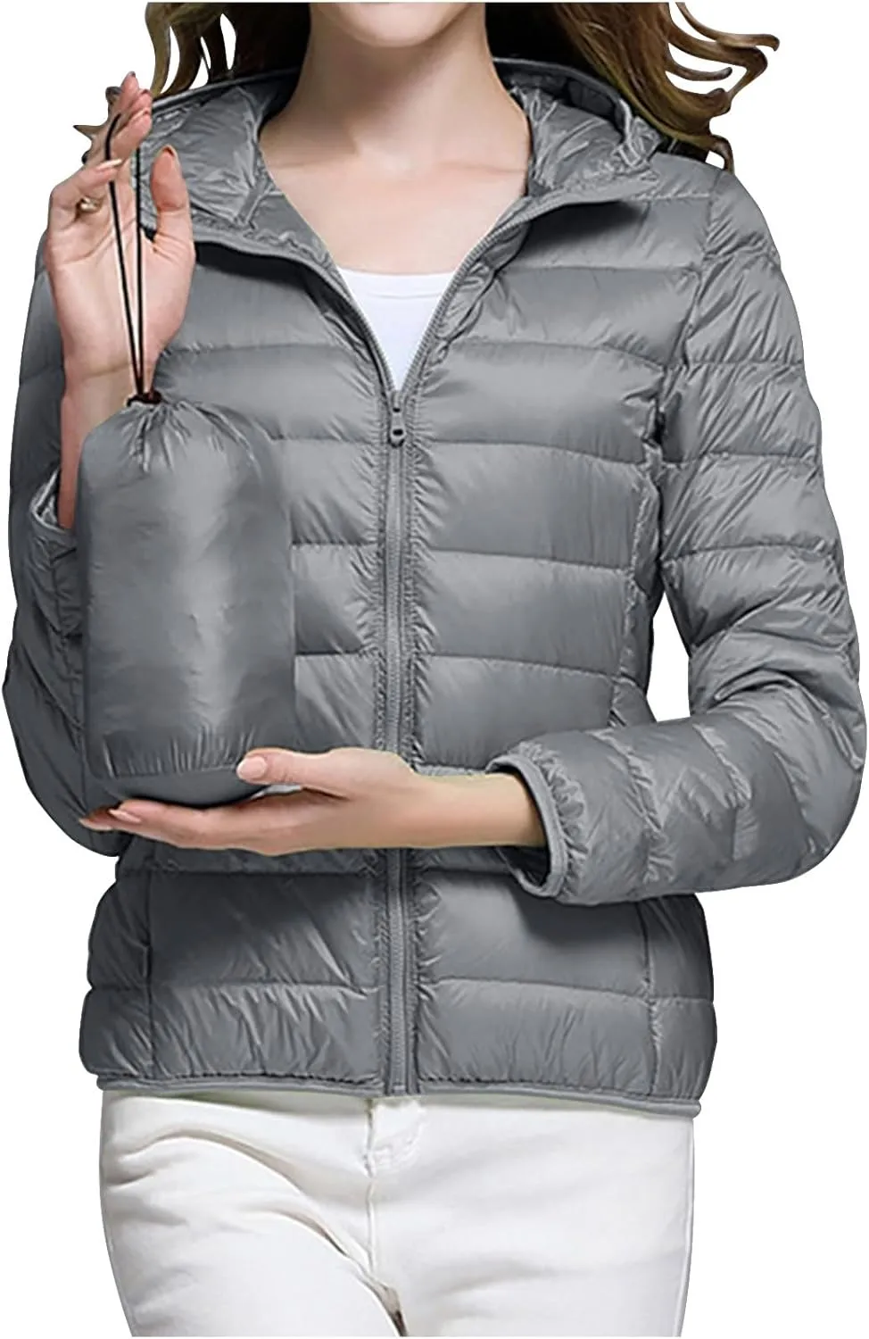 Womens Puffer Jacket with Hood Lightweight Packable Down Jacket Women Winter Puffer Jackets for Women Down Coat