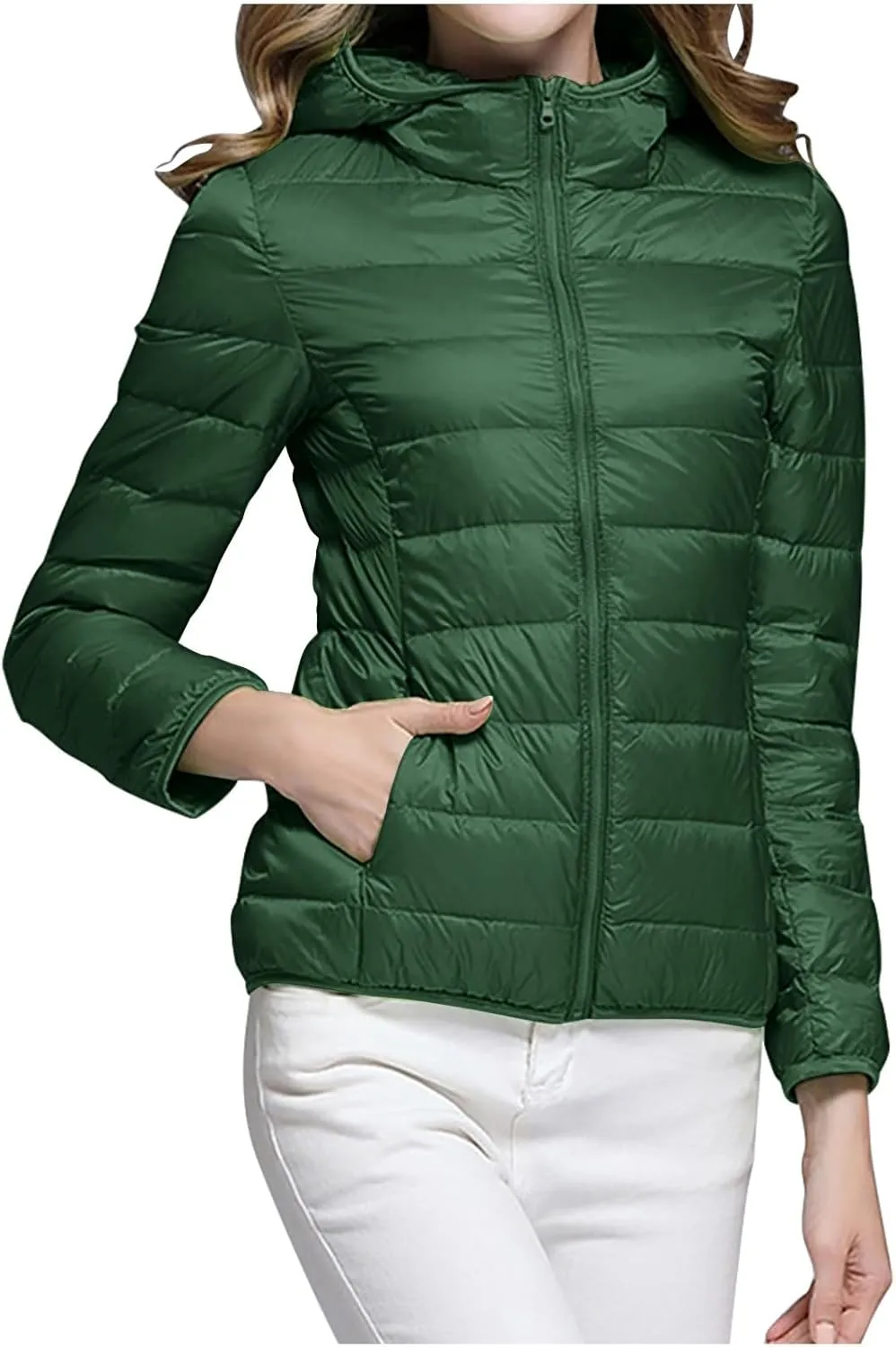Womens Puffer Jacket with Hood Lightweight Packable Down Jacket Women Winter Puffer Jackets for Women Down Coat